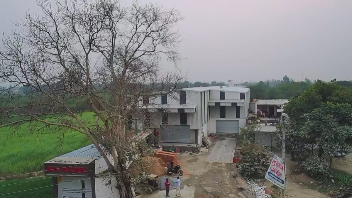 10,000 sq ft warehouse construction site by Braj Builders
